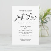 Niets Fancy gewoon liefde intieme bruiloft Kaart (Staand voorkant)