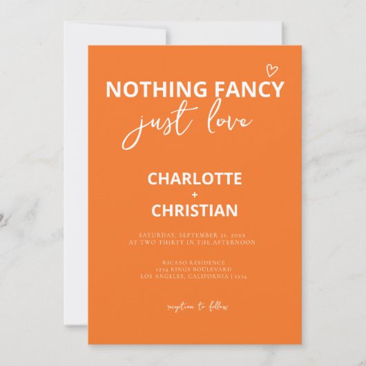 Niets Fancy gewoon liefde kleurrijke retro bruilof Kaart (Voorkant)