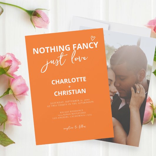 Niets Fancy gewoon liefde kleurrijke retro bruilof Kaart