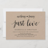 Niets Fancy, gewoon liefde, kraft, weddenschap Kaart (Voorkant)