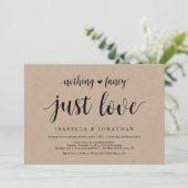 Niets Fancy, gewoon liefde, kraft, weddenschap Kaart (Staand voorkant)