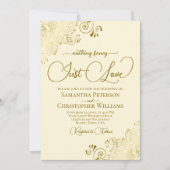 Niets Fancy Gewoon Liefde Lacy Gold & Cream Bruilo Kaart (Voorkant)