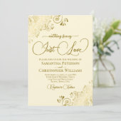 Niets Fancy Gewoon Liefde Lacy Gold & Cream Bruilo Kaart (Staand voorkant)