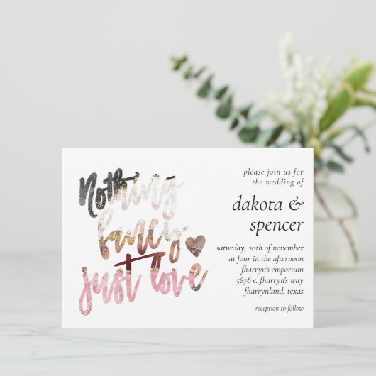 Niets Fancy gewoon liefde | Luxe agaat marmer Kaart (Staand voorkant)