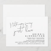 Niets fancy, gewoon liefde, 'm elopement kaart (Voorkant / Achterkant)