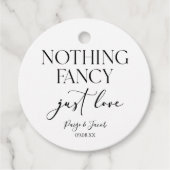 Niets Fancy gewoon liefde minimalistische Casual b Bedankjes Labels (Voorkant)