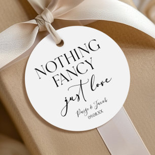 Niets Fancy gewoon liefde minimalistische Casual b Bedankjes Labels