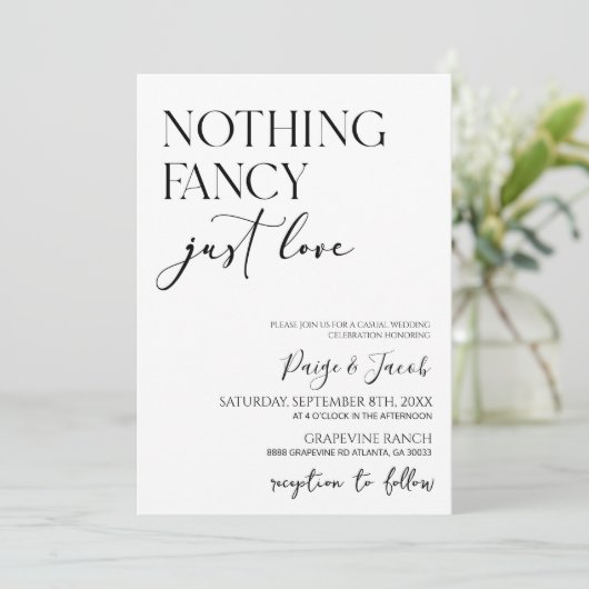 Niets Fancy gewoon liefde minimalistische Casual b Kaart (Staand voorkant)