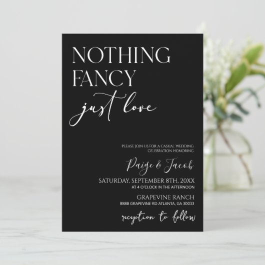 Niets Fancy gewoon liefde minimalistische Casual b Kaart (Staand voorkant)