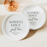 Niets Fancy gewoon liefde minimalistische Casual b Papieren Bordje<br><div class="desc">Dit is een Niets Fancy Gewoon Liefde Minimalistische Casual Bruiloft Papier Borden!</div>