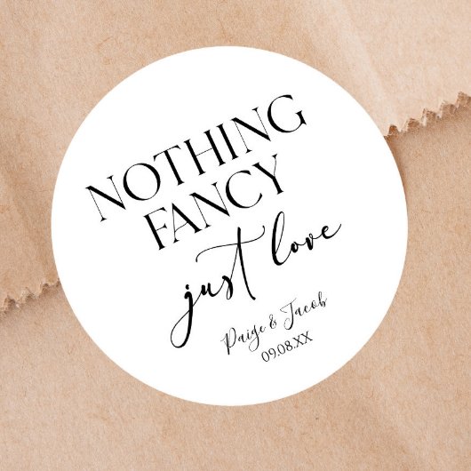 Niets Fancy gewoon liefde minimalistische Casual b Ronde Sticker