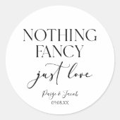 Niets Fancy gewoon liefde minimalistische Casual b Ronde Sticker (Voorkant)