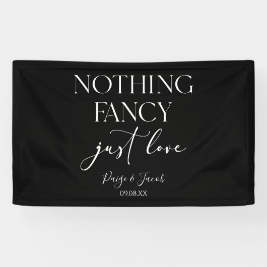 Niets Fancy gewoon liefde minimalistische Casual b Spandoek (Horizontaal)