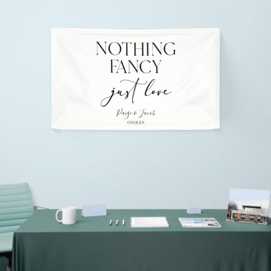 Niets Fancy gewoon liefde minimalistische Casual b Spandoek (Beurs)