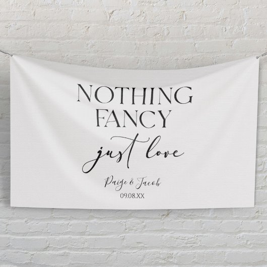 Niets Fancy gewoon liefde minimalistische Casual b Spandoek