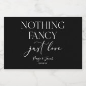 Niets Fancy gewoon liefde minimalistische Casual b Sparkling Wijnetiket (Enkel label)