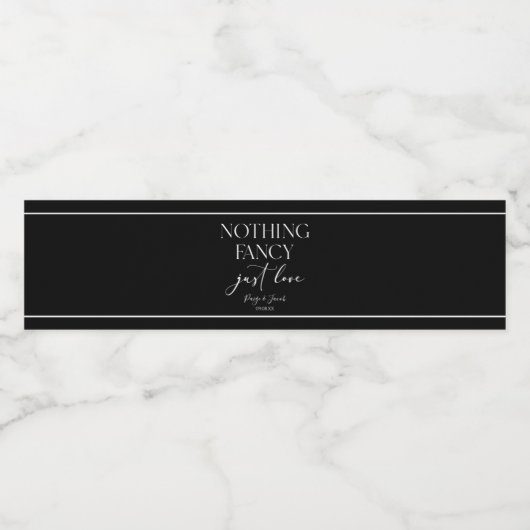 Niets Fancy gewoon liefde minimalistische Casual b Waterfles Etiket (Enkel label)