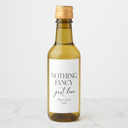Niets Fancy gewoon liefde minimalistische Casual b Wijn Etiket (Voorkant)
