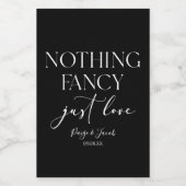 Niets Fancy gewoon liefde minimalistische Casual b Wijn Etiket (Enkel label)