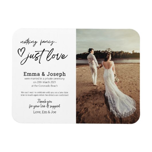 "Niets fancy gewoon liefde", Modern Minimalist Fot Magneet (Horizontaal)