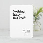 Niets fancy, gewoon liefde, Modern minimalistische Save The Date (Staand voorkant)