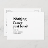 Niets fancy, gewoon liefde, Modern redt de datum Aankondigingskaart (Voorkant / Achterkant)