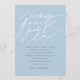 Niets Fancy Gewoon Liefde Modern Script Wedding Kaart