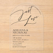 Niets Fancy gewoon liefde moderne bruiloft Acryl Uitnodigingen (Voorkant)