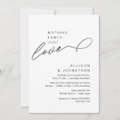 Niets Fancy, gewoon liefde, moderne bruiloft Elope Kaart (Voorkant)