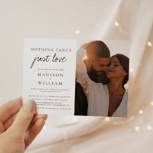 Niets Fancy gewoon liefde moderne foto bruiloft Kaart
