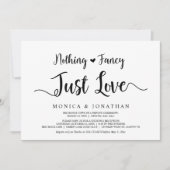 Niets Fancy, gewoon Liefde, Moderne Rustische Elop Kaart (Voorkant)