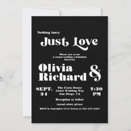 Niets Fancy gewoon Liefde Moderne Typografie Wedde Kaart