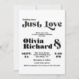 Niets Fancy gewoon Liefde Moderne Typografie Wedde Kaart