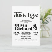 Niets Fancy gewoon Liefde Moderne Typografie Wedde Kaart (Staand voorkant)