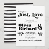 Niets Fancy gewoon Liefde Moderne Typografie Wedde Kaart (Voorkant / Achterkant)