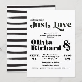 Niets Fancy gewoon Liefde Moderne Typografie Wedde Kaart