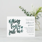 Niets Fancy gewoon liefde | Moody Blauwgroen Groen Kaart (Staand voorkant)