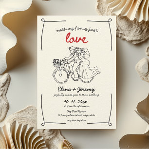 Niets Fancy, gewoon liefde motorfiets hand geteken Kaart