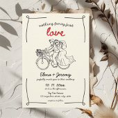 Niets Fancy, gewoon liefde motorfiets hand geteken Kaart