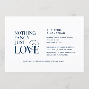 Niets Fancy, gewoon liefde, Navu Blue, Elopement Kaart