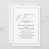 Niets Fancy gewoon Liefde Navy Blue Casual Weddens Kaart (Voorkant)