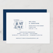 Niets Fancy, gewoon Liefde, Navy Blue, Wed Elopeme Kaart (Voorkant / Achterkant)