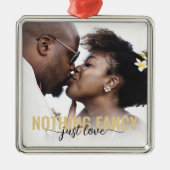 Niets Fancy gewoon Liefde Passen getrouwd Metalen Ornament (Voorkant)