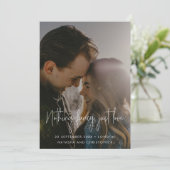 Niets Fancy gewoon Liefde QR Fotobruiloft Save The Date (Staand voorkant)