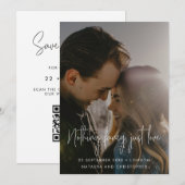 Niets Fancy gewoon Liefde QR Fotobruiloft Save The Date (Voorkant / Achterkant)