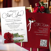 Niets Fancy Gewoon Liefde Red Rose QR Code Bruilof Kaart