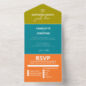 Niets Fancy Gewoon Liefde Retro 70s Bruiloft All In One Uitnodiging (Binnen)