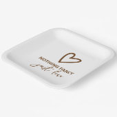 Niets Fancy Gewoon Liefde Retro 70s Bruiloft Papieren Bordje (Gebogen)