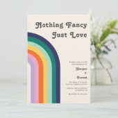 Niets Fancy gewoon Liefde Retro 70s Regenboogbruil Kaart (Staand voorkant)