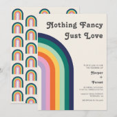 Niets Fancy gewoon Liefde Retro 70s Regenboogbruil Kaart (Voorkant / Achterkant)